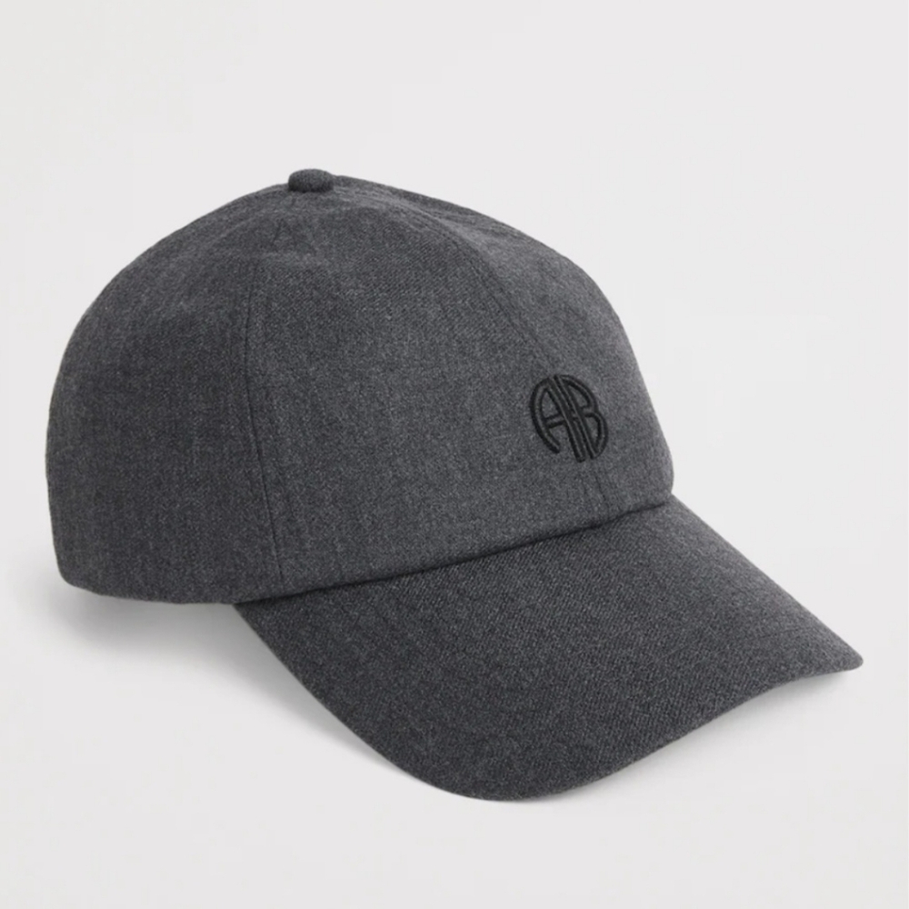 Anine Bing Gray Wool Baseball Cap